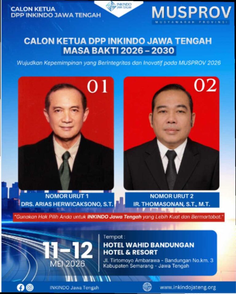 Sosialisasi Visi dan Misi Calon Ketua INKINDO Jawa Tengah Periode 2026 – 2030 Bersama Badan Pengkajian Stragegis (BPS) INKINDO Jateng